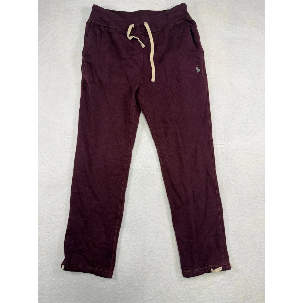 Polo Ralph Lauren Mens Burgundy Fleece Sweatpants Drawstring Joggers Small SP